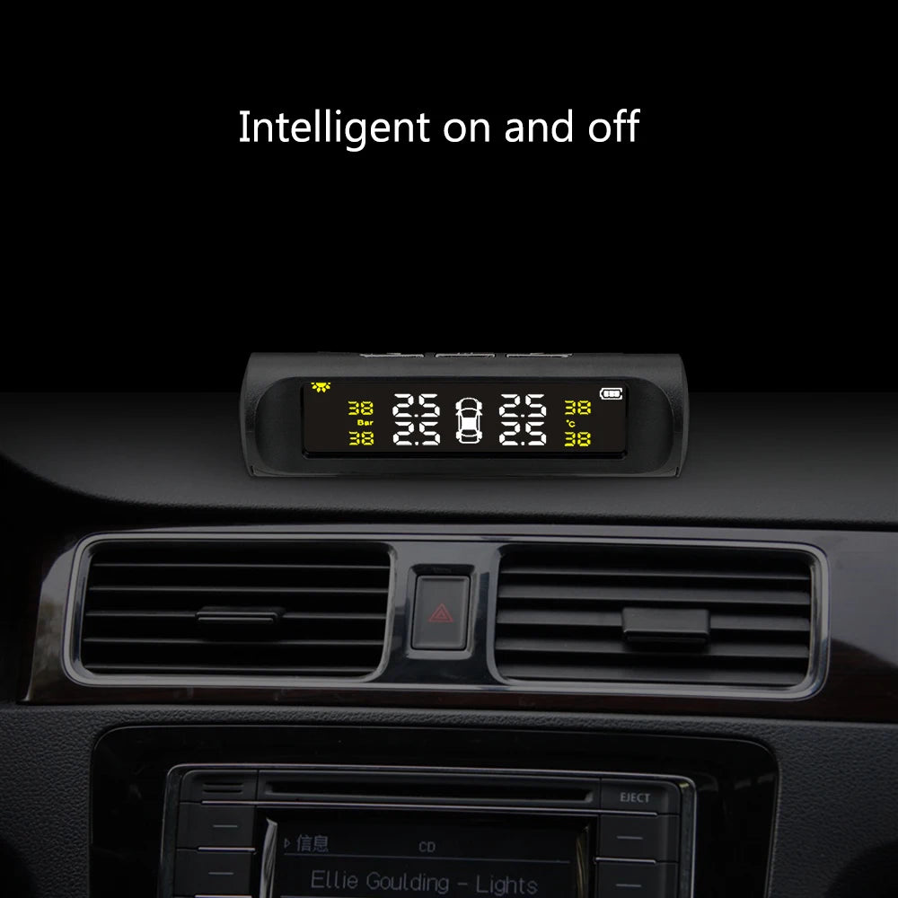 Solar Powered TPMS Tire Pressure Monitoring System with Smart Display
