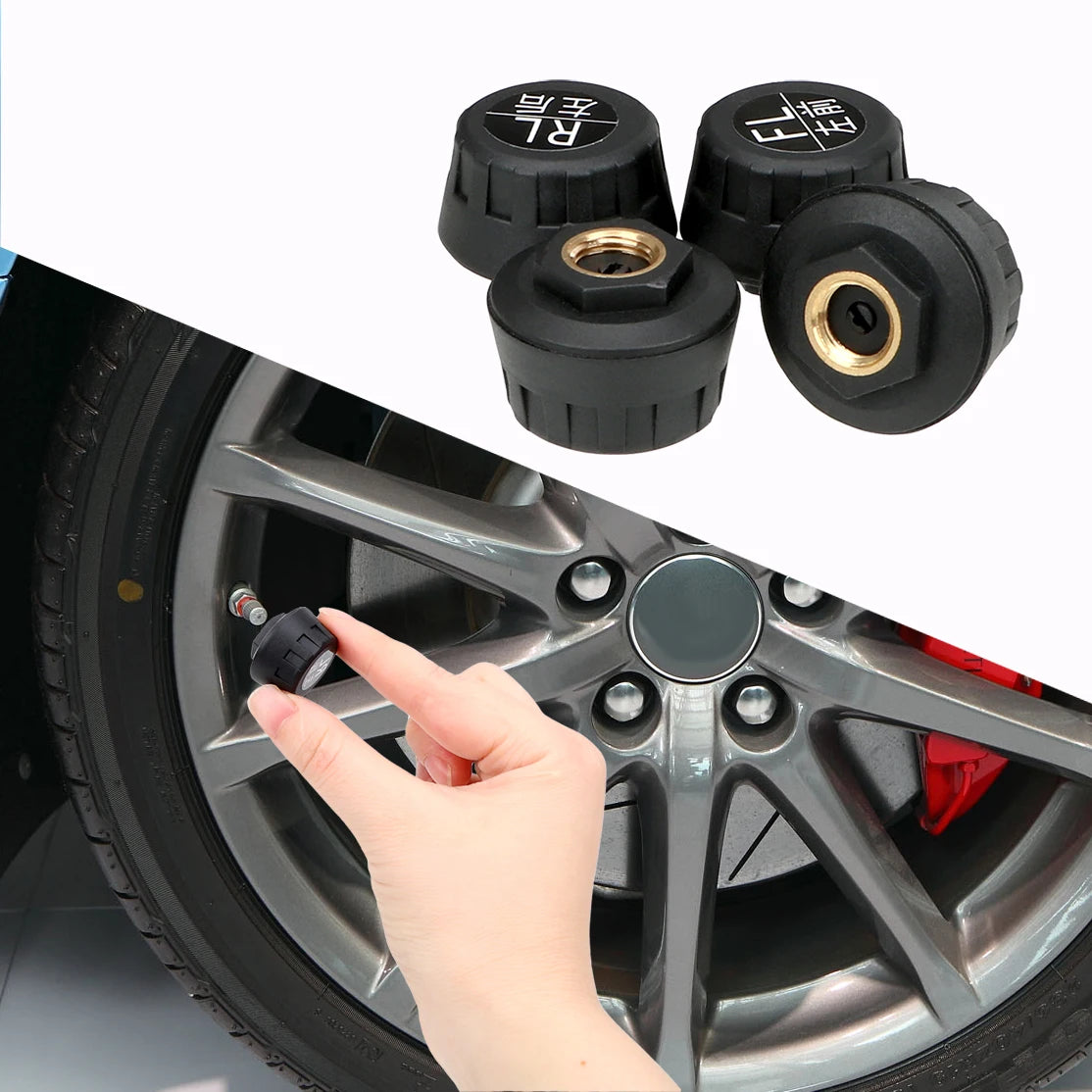 Solar Powered TPMS Tire Pressure Monitoring System with Smart Display