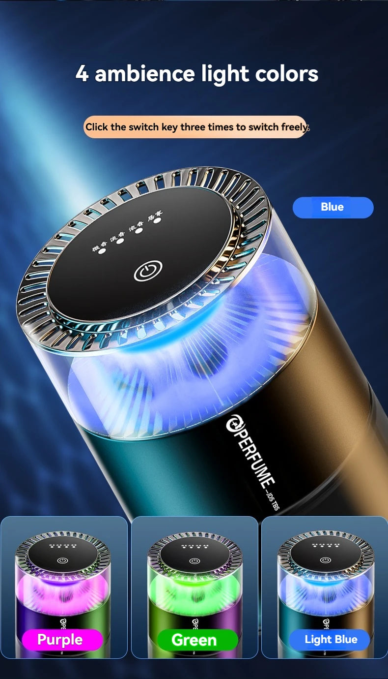 New Smart Car Air Freshener Rechargeable Car Aroma Diffuser Cloud Mist with Sound Pickup Lamp RGB Light for Automotive Interior