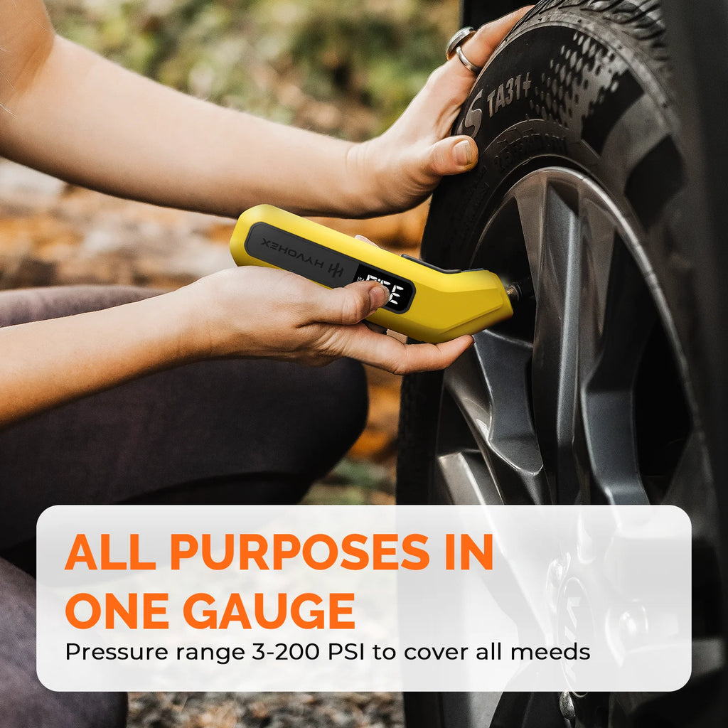 T200 Digital Tire Pressure Gauge 200 PSI with Visual LED Display