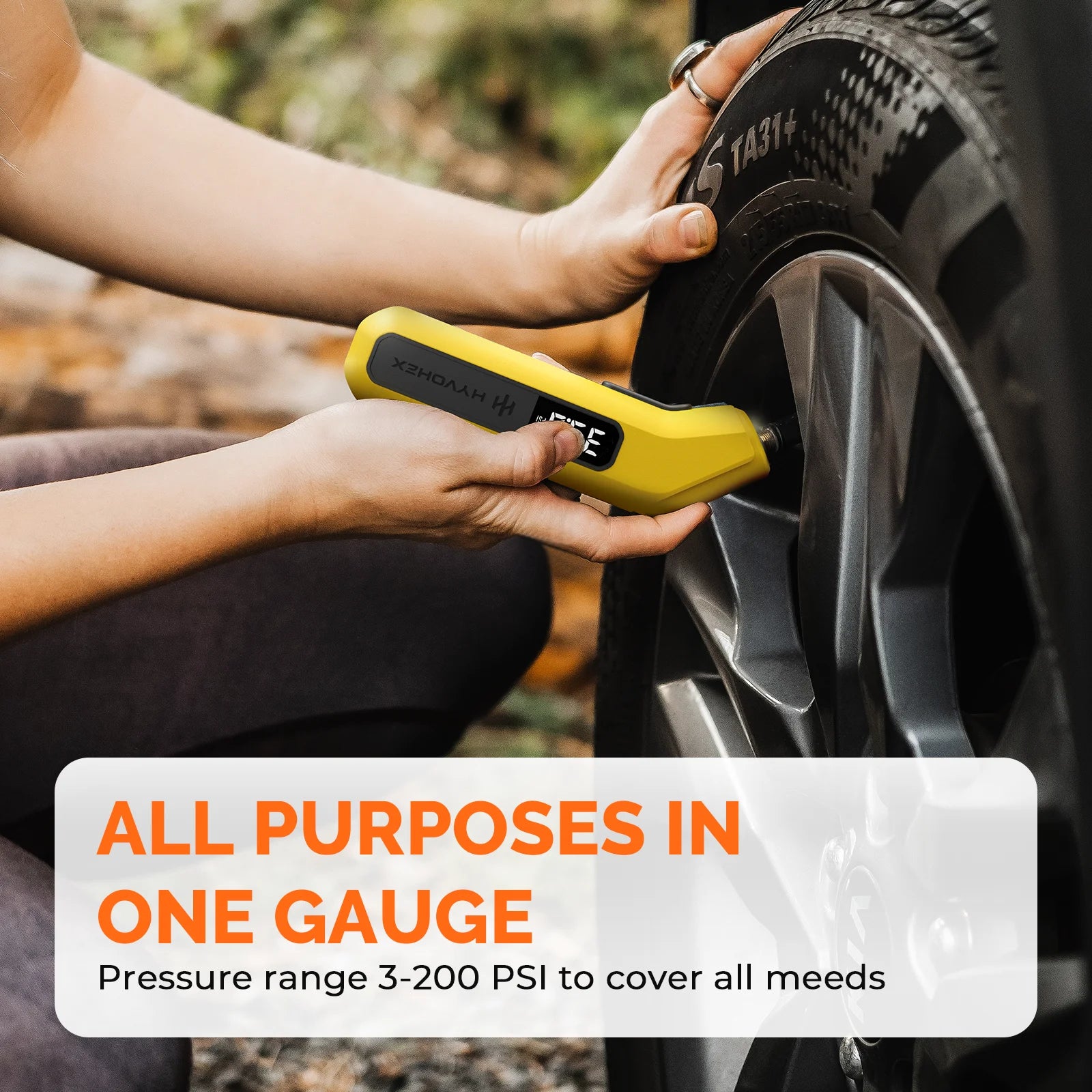 T200 Digital Tire Pressure Gauge 200 PSI with Visual LED Display