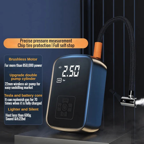 12V Portable Tire Inflator – Fast Air Compressor for Car & Bike