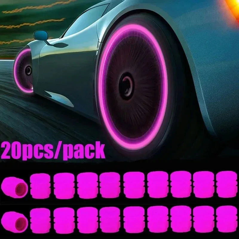Luminous Valve Caps Fluorescent Night Glowing Car Motorcycle Bicycle Bike Wheel Tyre Hub Luminous Valve Stem Caps Decors
