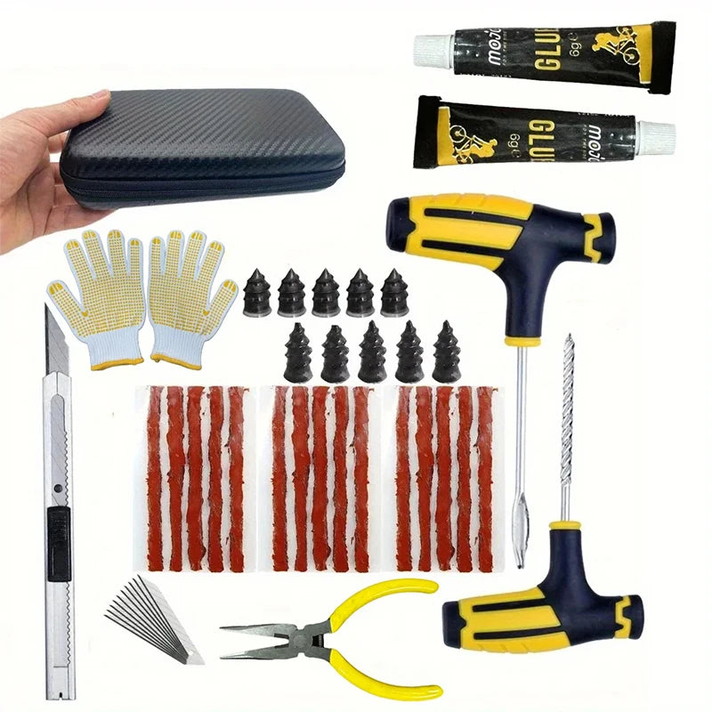Advanced Emergency Tire Repair Kit – Tubeless Puncture Repair Tools for Cars