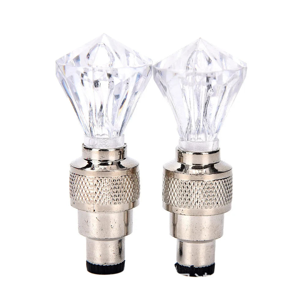 Bicycle LED Tire Valve Lights (2 PCS) – Waterproof Motion Activated Wheel Lights