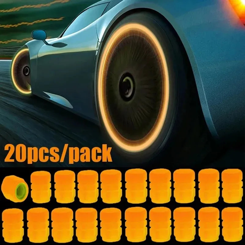 Luminous Valve Caps Fluorescent Night Glowing Car Motorcycle Bicycle Bike Wheel Tyre Hub Luminous Valve Stem Caps Decors