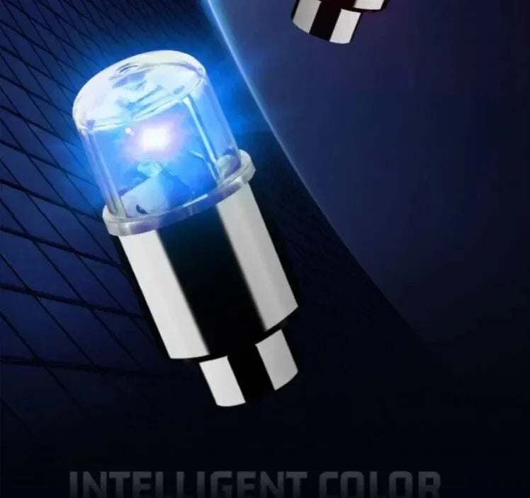 4 Tire Valve Cap Lights Colorful LED Wheel Light For Car Air Valve Caps Neon Light For Motorcycles Bicycles Auto Exterior
