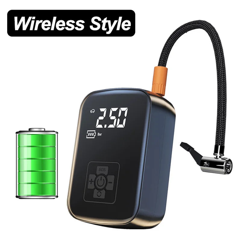 12V Portable Tire Inflator – Fast Air Compressor for Car & Bike