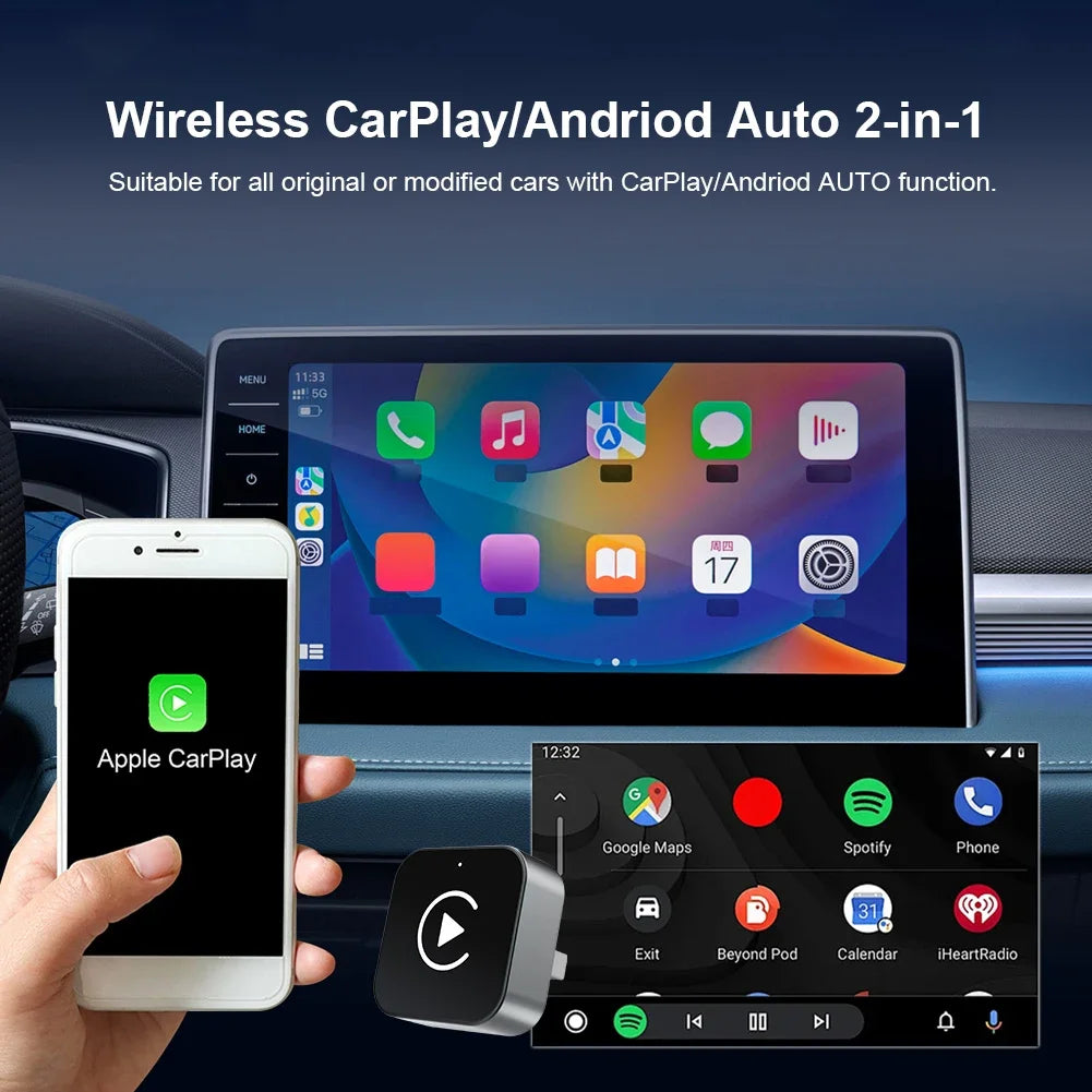 Wireless CarPlay & Android Auto Adapter – Convert Wired to Wireless Instantly