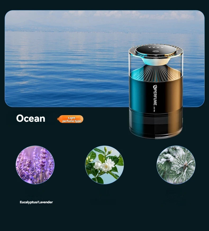 New Smart Car Air Freshener Rechargeable Car Aroma Diffuser Cloud Mist with Sound Pickup Lamp RGB Light for Automotive Interior