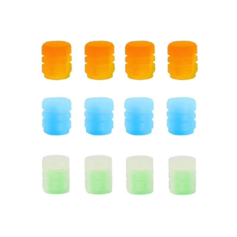 Luminous Valve Caps Fluorescent Night Glowing Car Motorcycle Bicycle Bike Wheel Tyre Hub Luminous Valve Stem Caps Decors