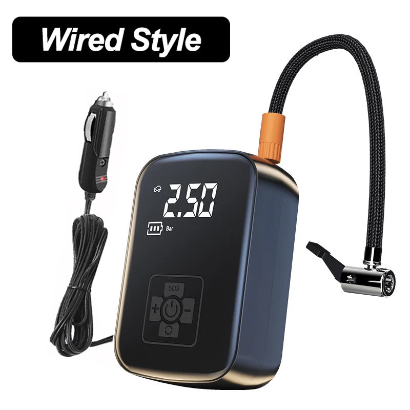 12V Portable Tire Inflator – Fast Air Compressor for Car & Bike