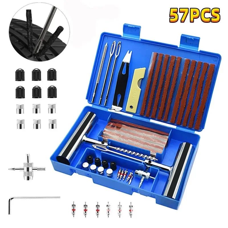 Complete Tire Repair Kit 33/57 PCS – Heavy Duty Emergency Tool Set