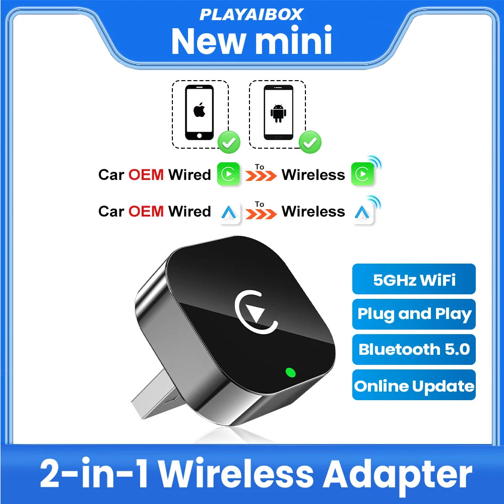 Wireless CarPlay & Android Auto Adapter – Convert Wired to Wireless Instantly