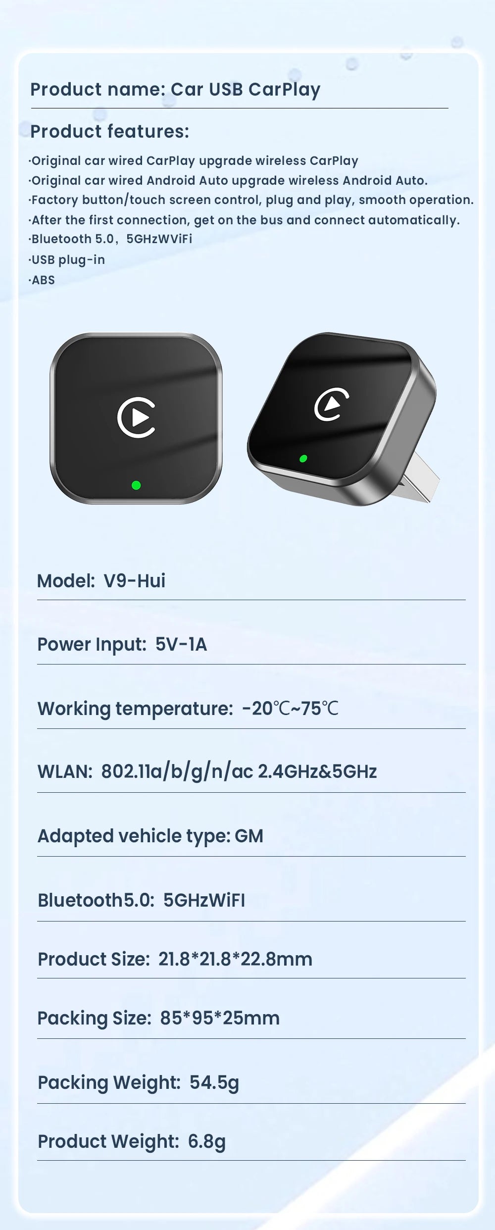 Wireless CarPlay & Android Auto Adapter – Convert Wired to Wireless Instantly