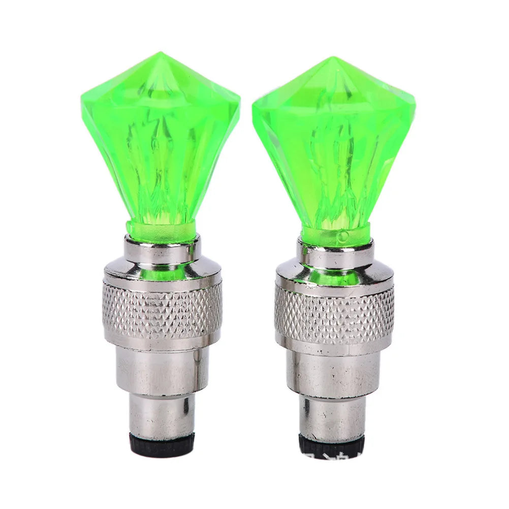 Bicycle LED Tire Valve Lights (2 PCS) – Waterproof Motion Activated Wheel Lights