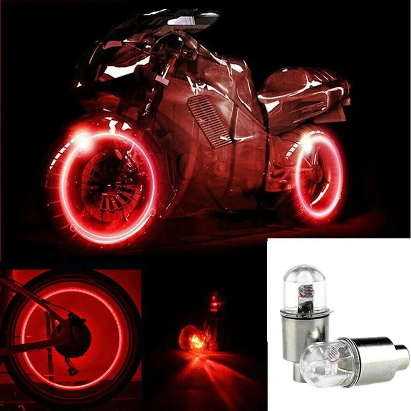 4 Tire Valve Cap Lights Colorful LED Wheel Light For Car Air Valve Caps Neon Light For Motorcycles Bicycles Auto Exterior