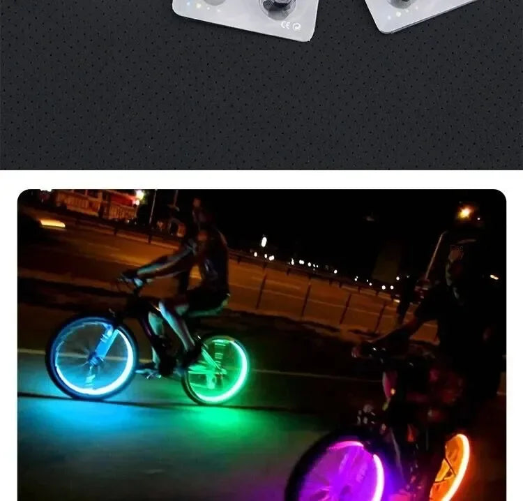 4 Tire Valve Cap Lights Colorful LED Wheel Light For Car Air Valve Caps Neon Light For Motorcycles Bicycles Auto Exterior
