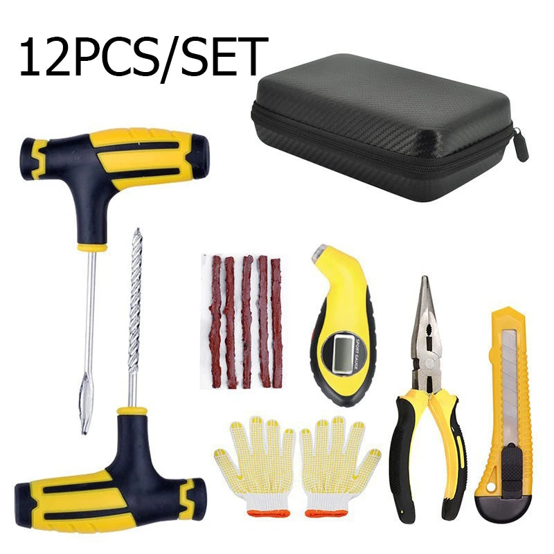 Advanced Emergency Tire Repair Kit – Tubeless Puncture Repair Tools for Cars