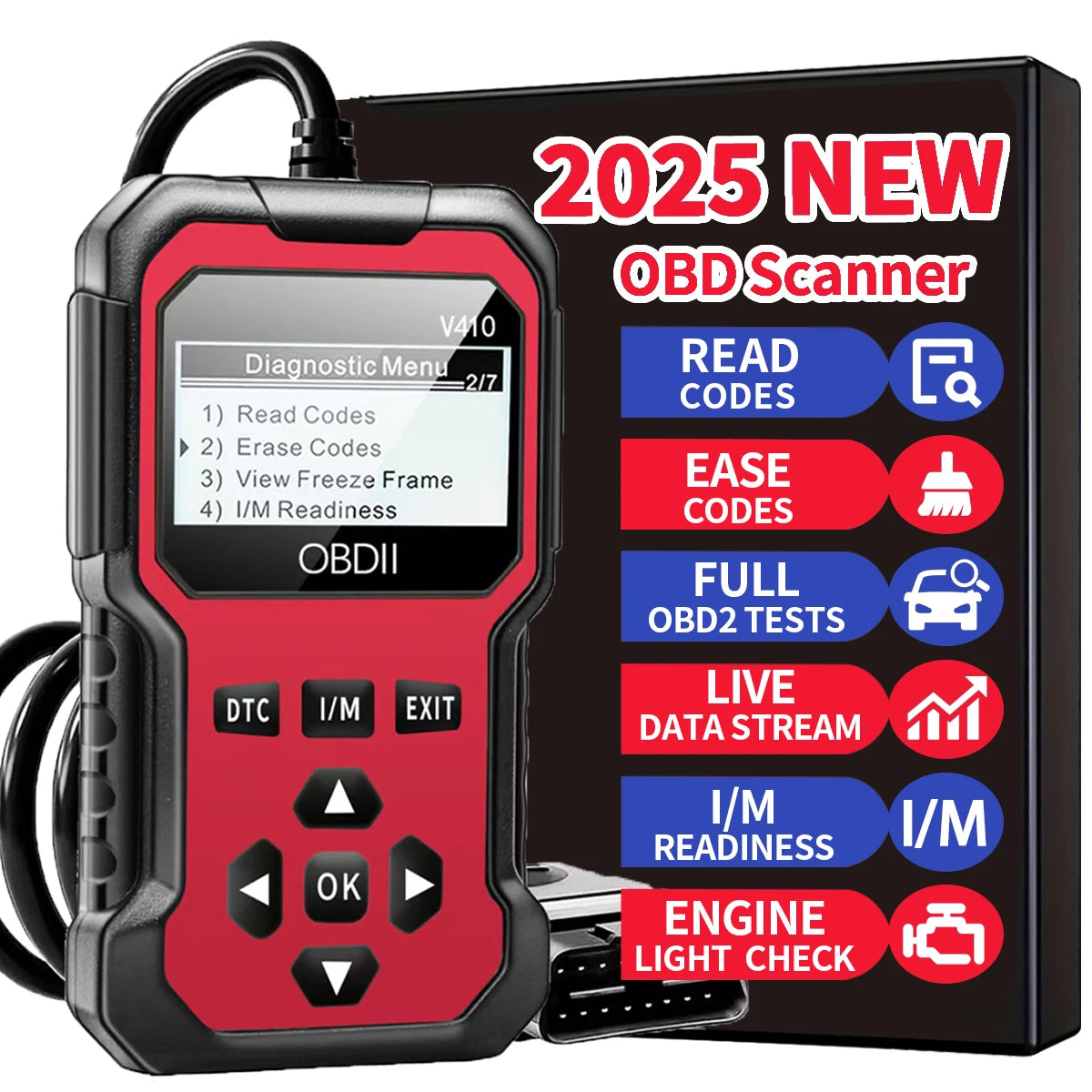Professional OBD2 Car Diagnostic Scanner & Code Reader.