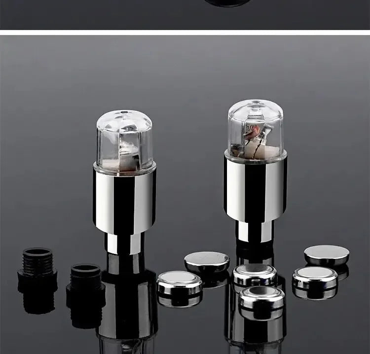 4 Tire Valve Cap Lights Colorful LED Wheel Light For Car Air Valve Caps Neon Light For Motorcycles Bicycles Auto Exterior