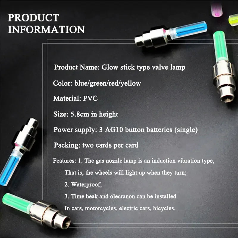 LED Tire Valve Caps – Motion Activated Wheel Lights (Set of2)