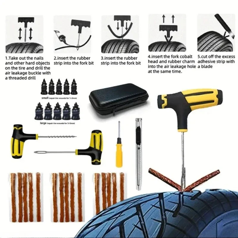 Professional Tire Repair Kit – Quick Emergency Puncture Fix Tool