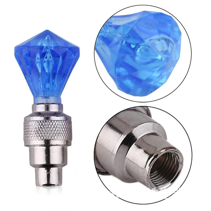 Bicycle LED Tire Valve Lights (2 PCS) – Waterproof Motion Activated Wheel Lights