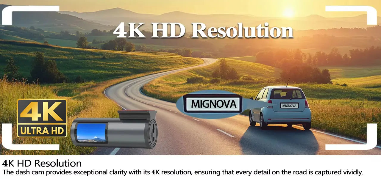 Dash Cam 4K WiFi GPS Dash Camera for Cars Mini Front Car DVR 24H Parking Mode G-Sensor Car Driving Video Recorder Loop Recording