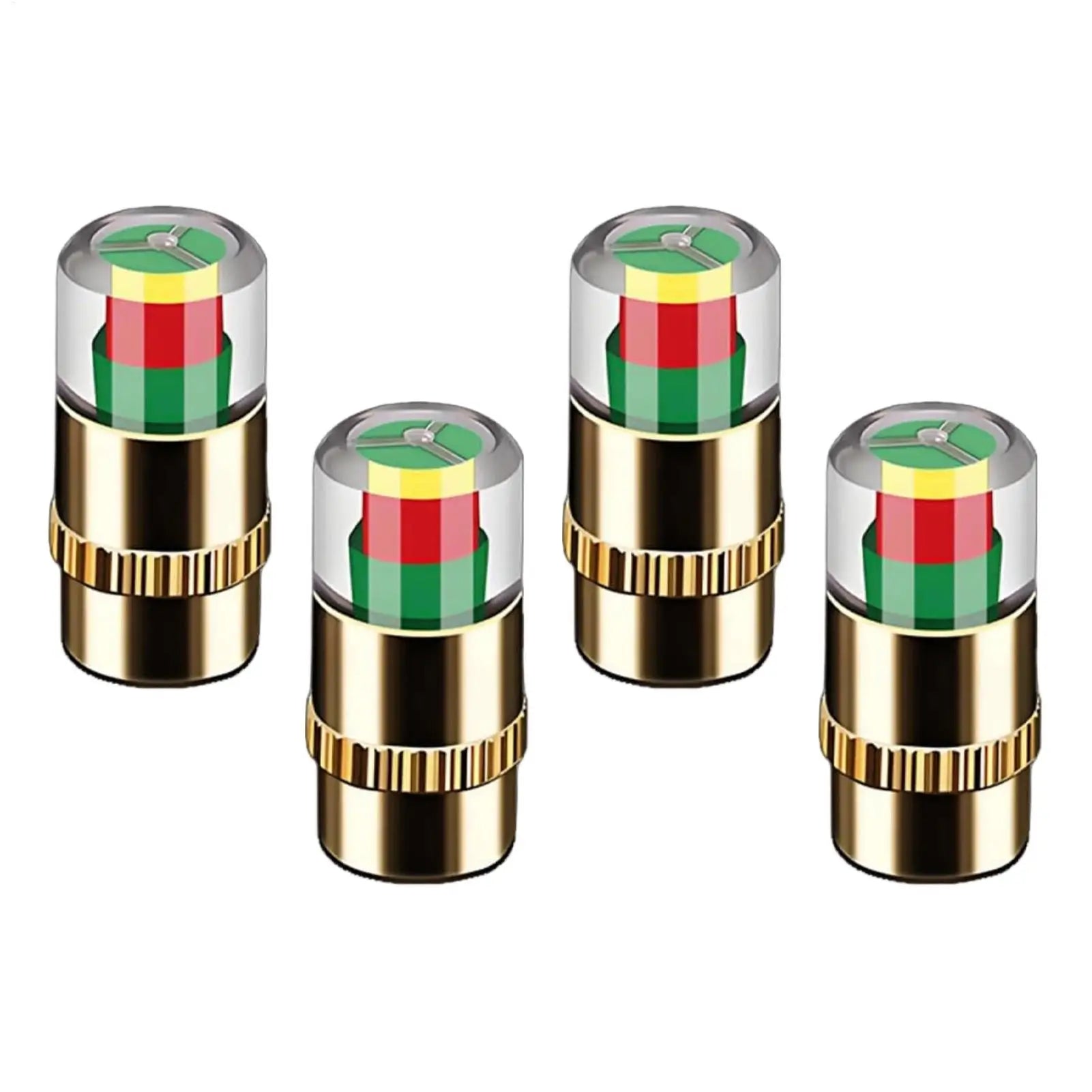 4Pcs Motorcycle Car Tire Pressure Monitor Valve Caps Sensor Indicator Eye Alert Auto Tire Pressure Inspection Tool Tire Valve