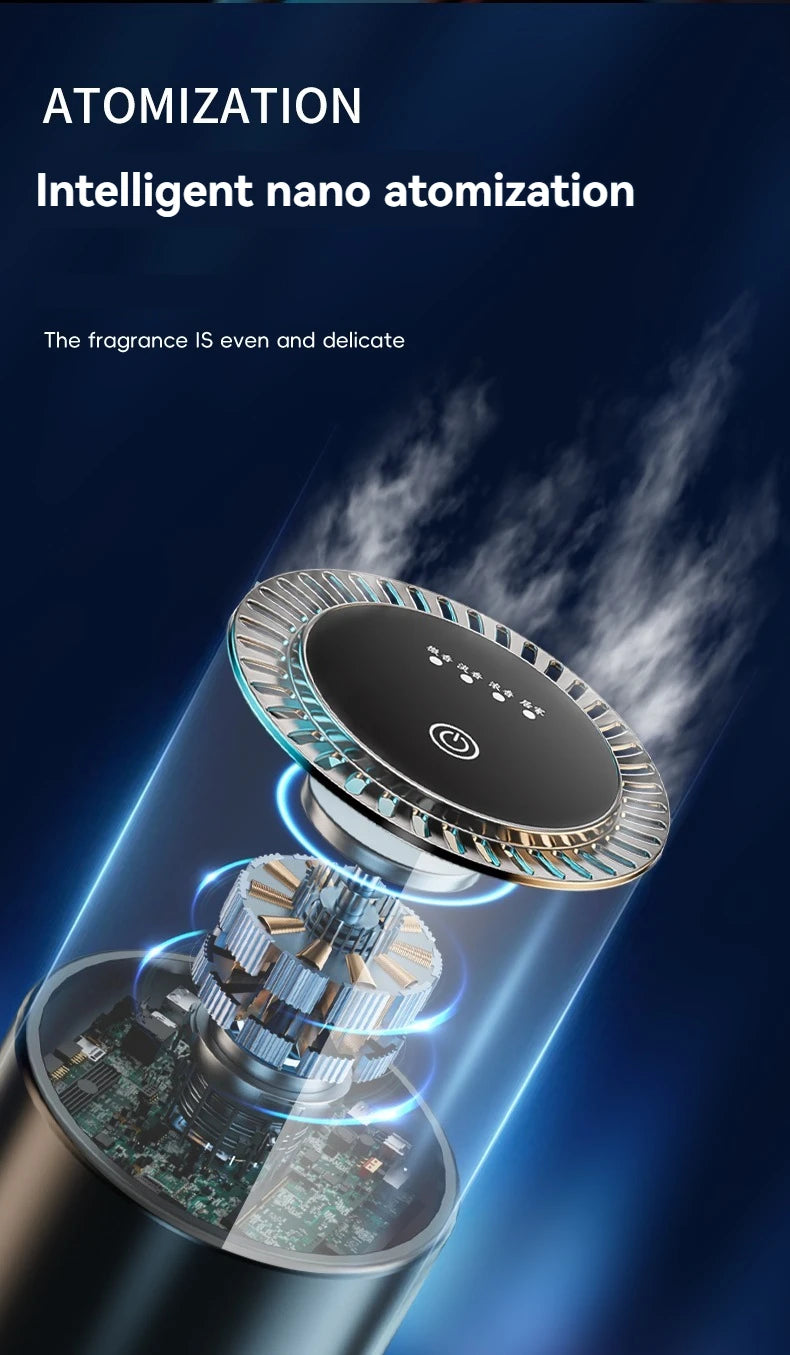 New Smart Car Air Freshener Rechargeable Car Aroma Diffuser Cloud Mist with Sound Pickup Lamp RGB Light for Automotive Interior
