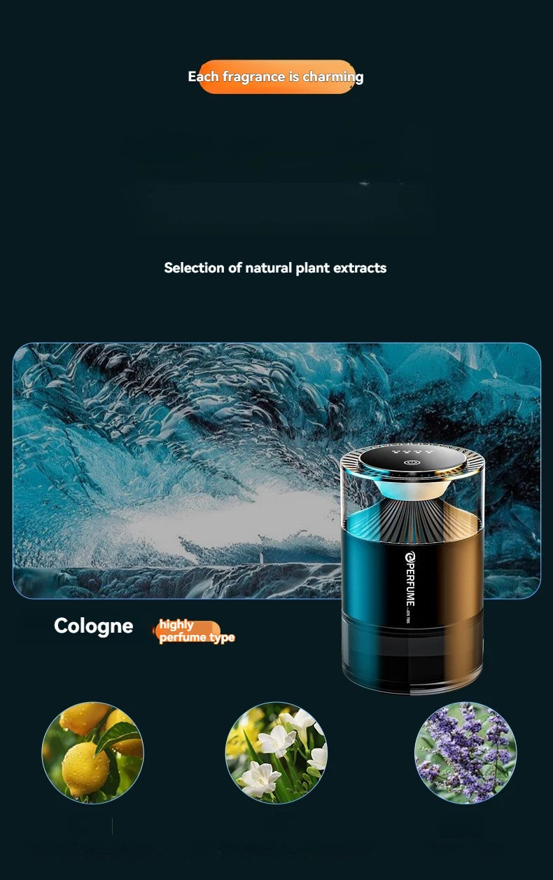 New Smart Car Air Freshener Rechargeable Car Aroma Diffuser Cloud Mist with Sound Pickup Lamp RGB Light for Automotive Interior