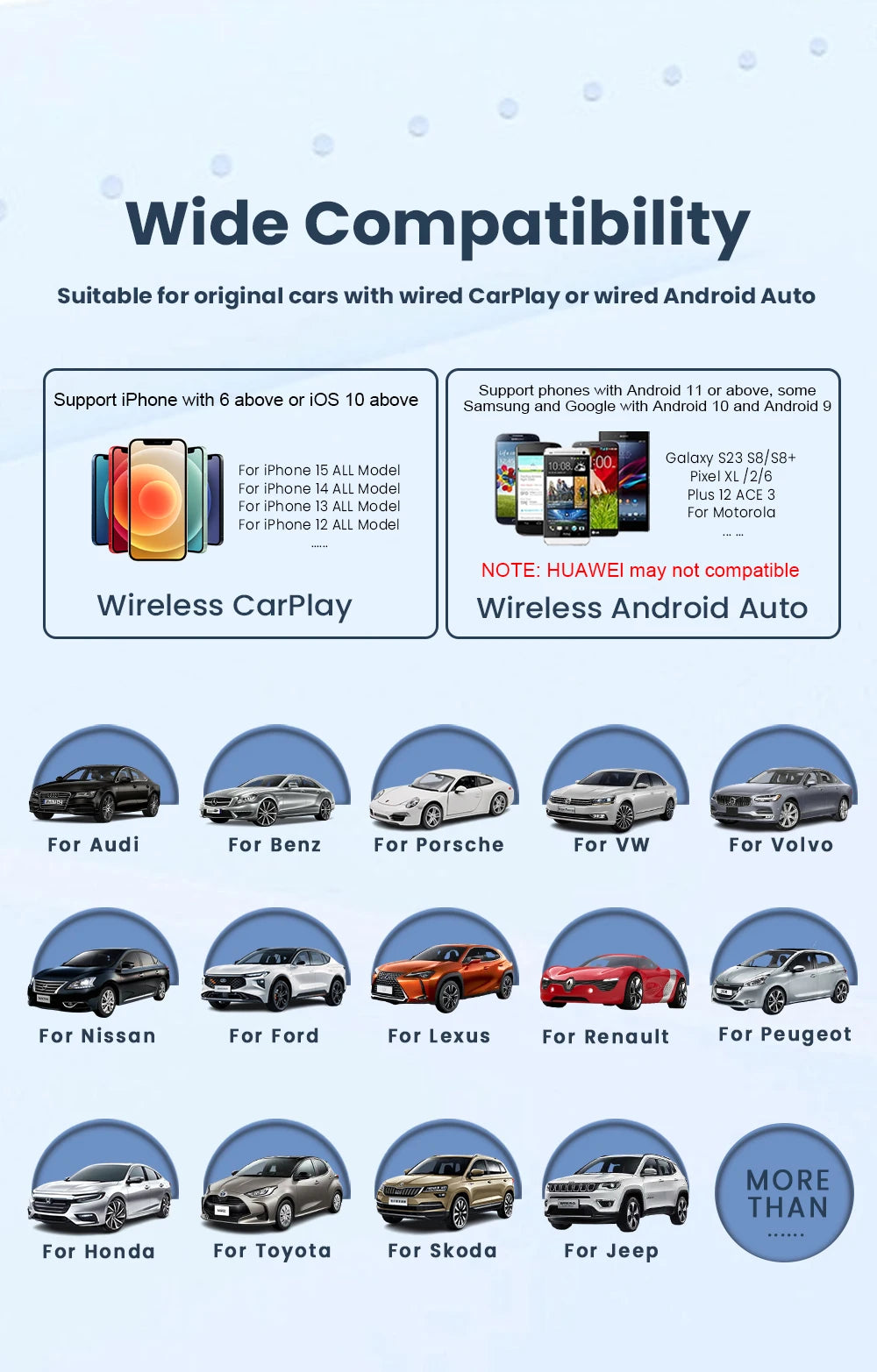 Wireless CarPlay & Android Auto Adapter – Convert Wired to Wireless Instantly