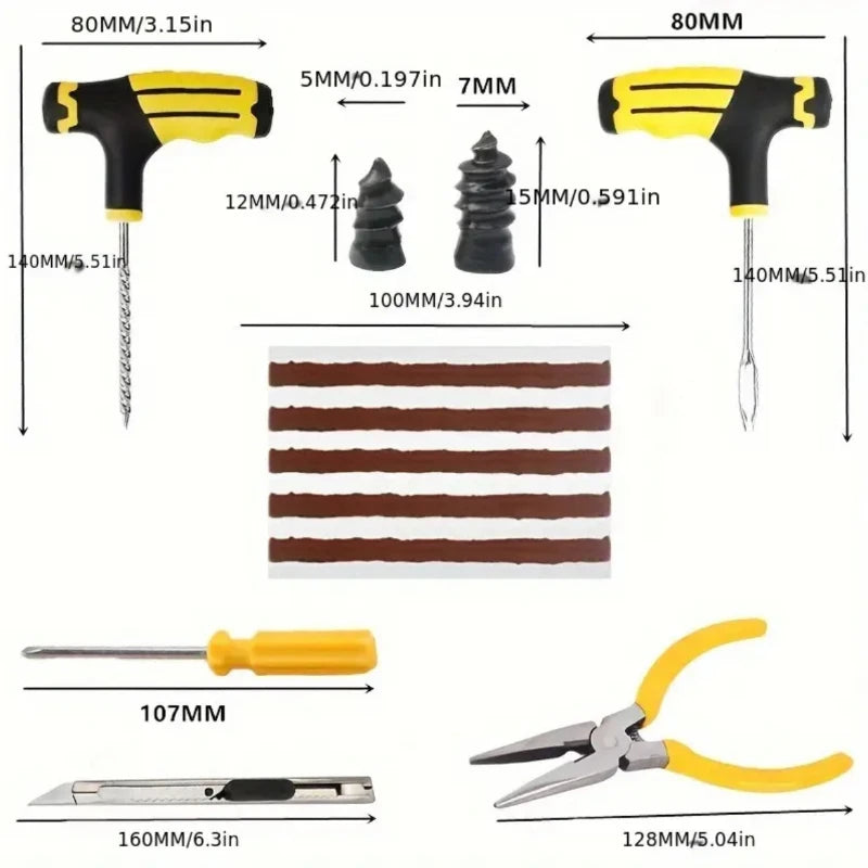 Professional Tire Repair Kit – Quick Emergency Puncture Fix Tool