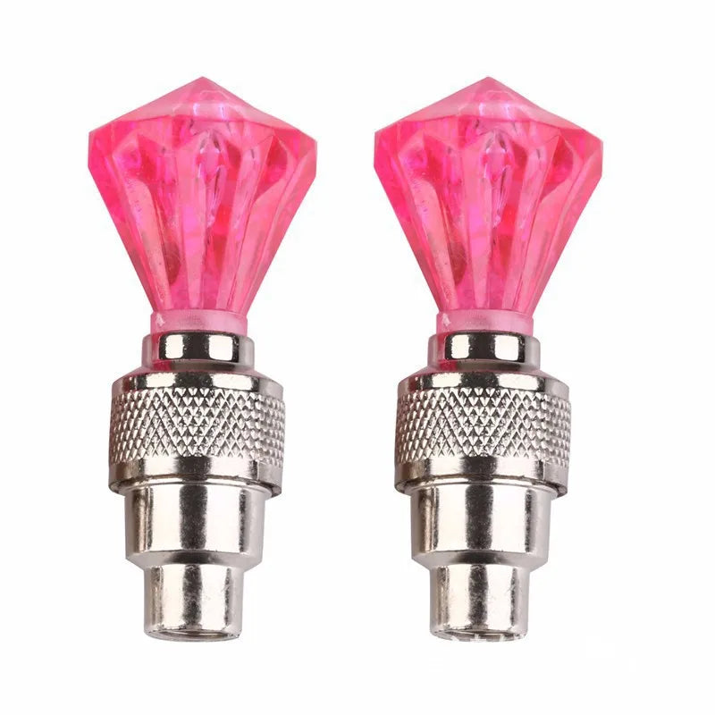 Bicycle LED Tire Valve Lights (2 PCS) – Waterproof Motion Activated Wheel Lights