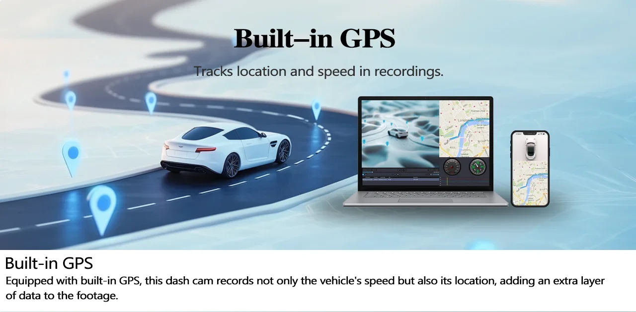 Dash Cam 4K WiFi GPS Dash Camera for Cars Mini Front Car DVR 24H Parking Mode G-Sensor Car Driving Video Recorder Loop Recording