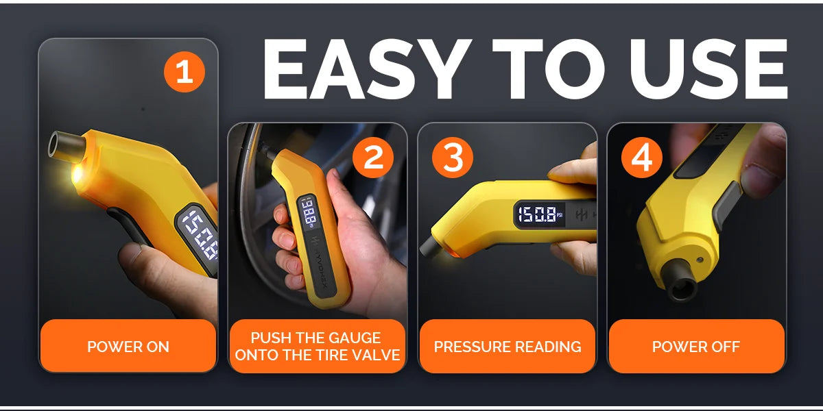 T200 Digital Tire Pressure Gauge 200 PSI with Visual LED Display
