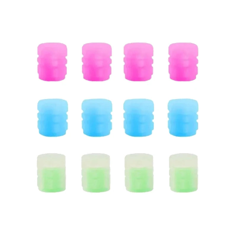 Luminous Valve Caps Fluorescent Night Glowing Car Motorcycle Bicycle Bike Wheel Tyre Hub Luminous Valve Stem Caps Decors