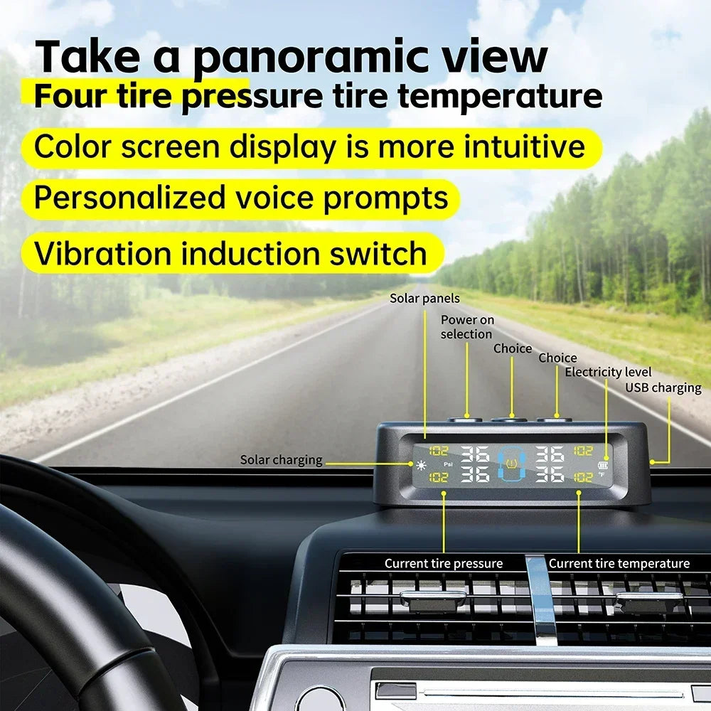 Smart TPMS TIre Pressure Monitoring System with Digital Display & 4 Wireless Sensors