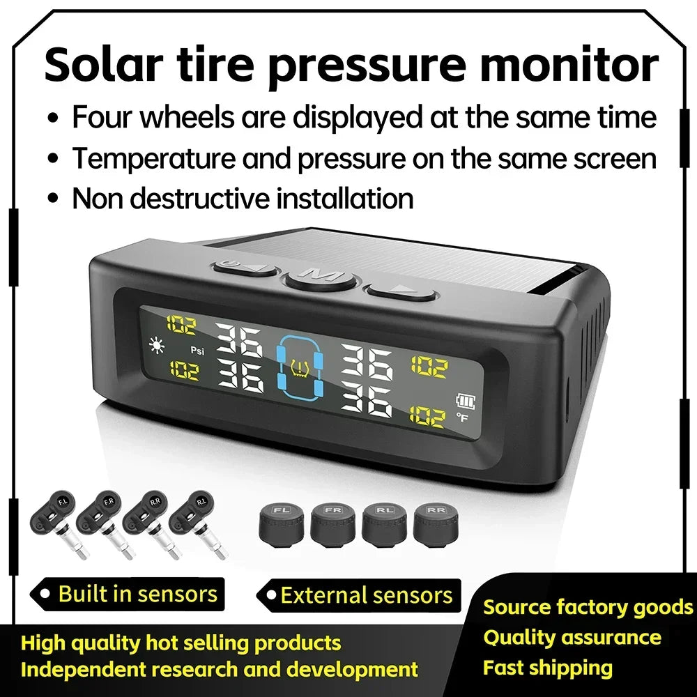 Smart TPMS TIre Pressure Monitoring System with Digital Display & 4 Wireless Sensors