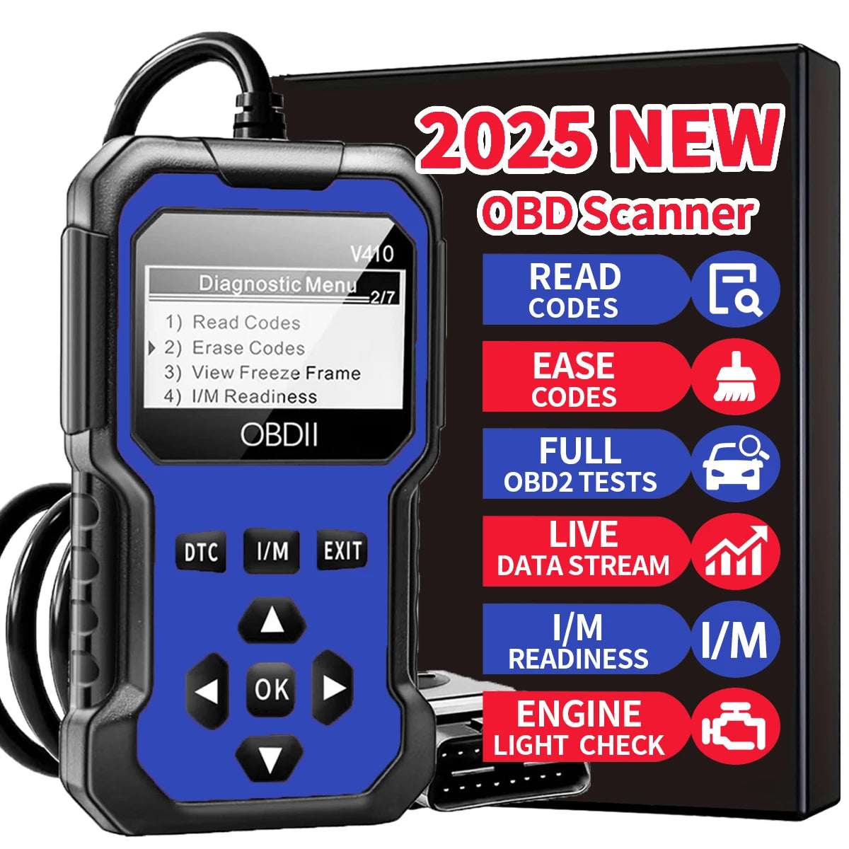 Professional OBD2 Car Diagnostic Scanner & Code Reader.